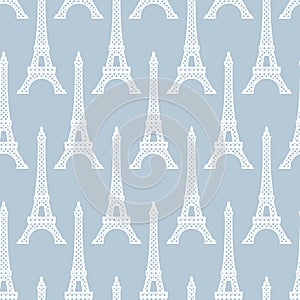 Eiffel Tower seamless pattern. French background. Vintage