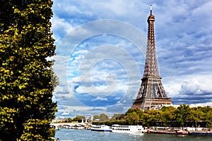 Eiffel Tower and Seine River, Paris, France