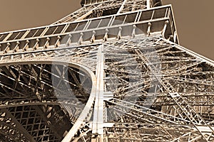 Eiffel Tower with sepia filter, Paris France