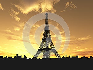 Eiffel tower silhouette