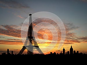 Eiffel Tower silhouette