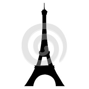 Eiffel tower silhouette. Emblem of Paris, capital city of France. Europe. Vector Icon.