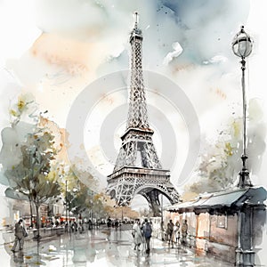Eiffel Tower Sketch In Watercolor: An Illustration By Angela Hao