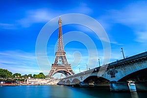 The Eiffel tower in a Sunny Day, Paris, France