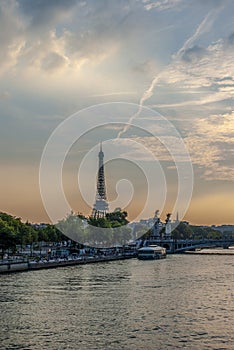 Eiffel Tower at sunset