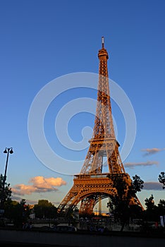 Eiffel Tower in sunset