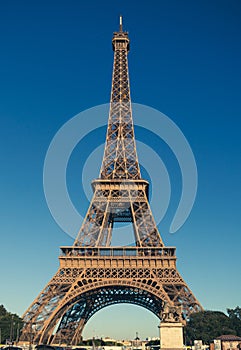 Eiffel Tower Sunset Blue Sky