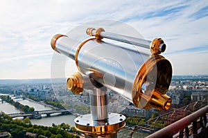 Eiffel Tower telescope overlooking