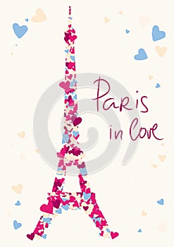 Eiffel Tower tower from hearts.