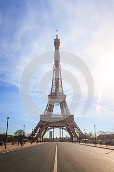 Eiffel tower urban street view cityscape Paris