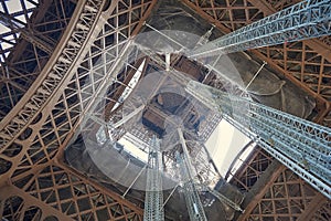 Eiffel tower view from below the tower