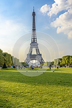 Eiffel Tower view from Champ de Mars