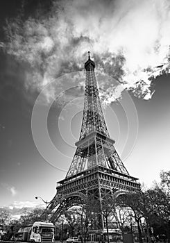 Eiffel Tower view from Champs de Mars Gardens