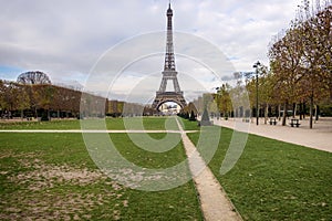 Eiffel Tower view from le champ de mars.