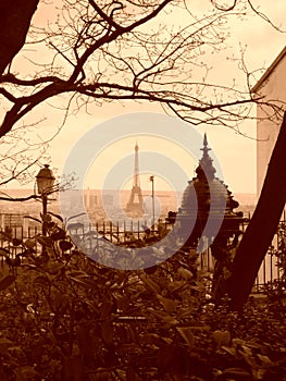 Eiffel Tower view from Montmartre