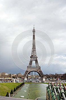 Eiffel Tower viewed from Champ de Mars Paris France