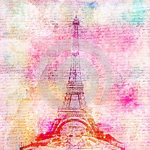 Eiffel Tower vintage background photo