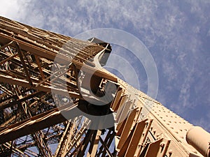 Eiffel Tower, Warm Light, Steep Angle photo