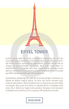 Eiffel Tower Web Page and Text Vector Illustration