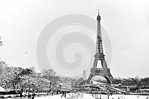 Eiffel tower with white mantle I photo