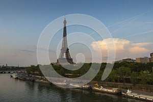 Eiffel Tower, a wrought-iron lattice tower on the Champ de Mars in Paris, France