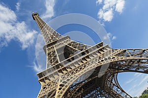 The Eiffel Tower, a wrought-iron lattice tower on the Champ de Mars in Paris, France