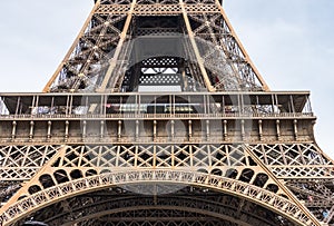 The Eiffel Tower , a wrought-iron lattice tower on the Champ de Mars in Paris, France, named after the engineer Gustave