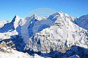 Eiger, Moench and Jungfrau, famous Swiss mountains