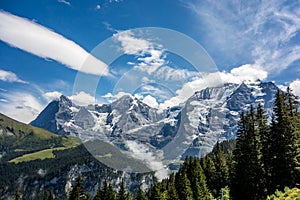 Eiger, MÃÂ¶nch and Jungfrau in the Bernese Alps Switzerland