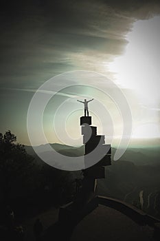 Eight 8 stairs to heaven in Montserrat in Spain near Barcelona