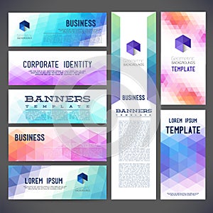 Eight abstract design banners vector templates,