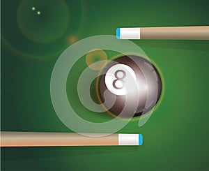 The 8 ball . Billiard Background