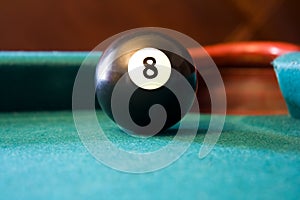 Eight Ball on Billiards Table photo