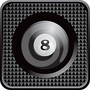Eight ball in black checkered web button