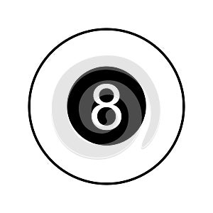 Eight ball isolated icon