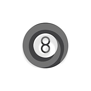 Eight ball pool game icon vector, filled flat sign, solid pictogram isolated on white.