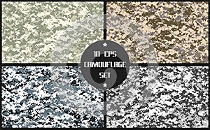 Set of different vector camouflages