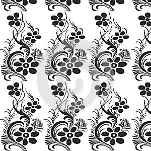 eight flowers designin black color