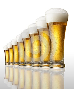 Eight glasses of beer