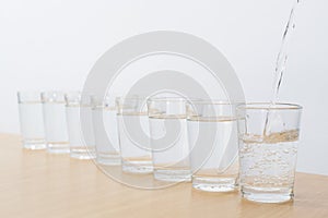 Eight glasses of water a day - ocho vasos de agua