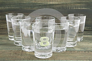 Eight glasses of water a day - ocho vasos de agua photo