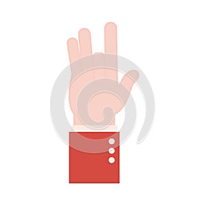 Eight hand sign language flat style icon vector design