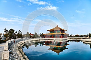 The Eight Immortals Crossing the Sea Scenic Area Ancient Architecture Double Eaves Palace