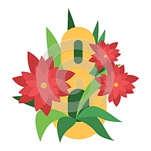 Eight march flower vector illustration.