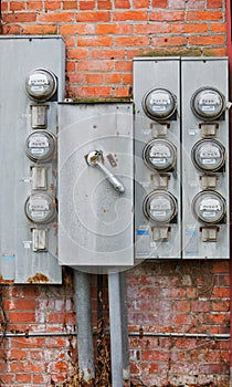 Eight old power meters