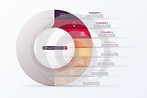 Eight option cycle infographic chart. Vector illustration