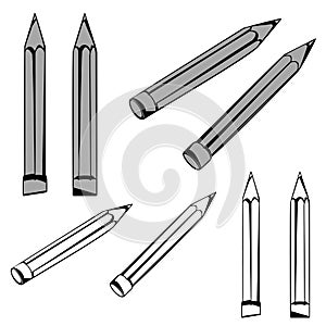 Eight pencils 3d