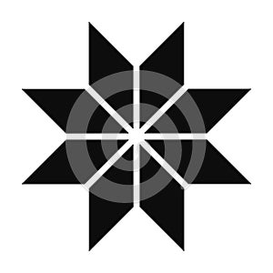 Eight point star black icon vector illustration