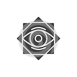 Eight pointed star with all seeing eye vector icon