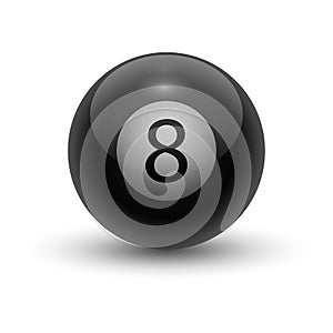 Eight pool ball. Black solid sphere for eight-ball